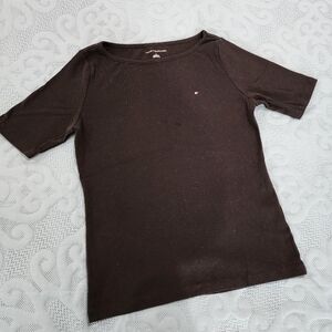 Black Tommy Hilfiger elbow length t-shirt